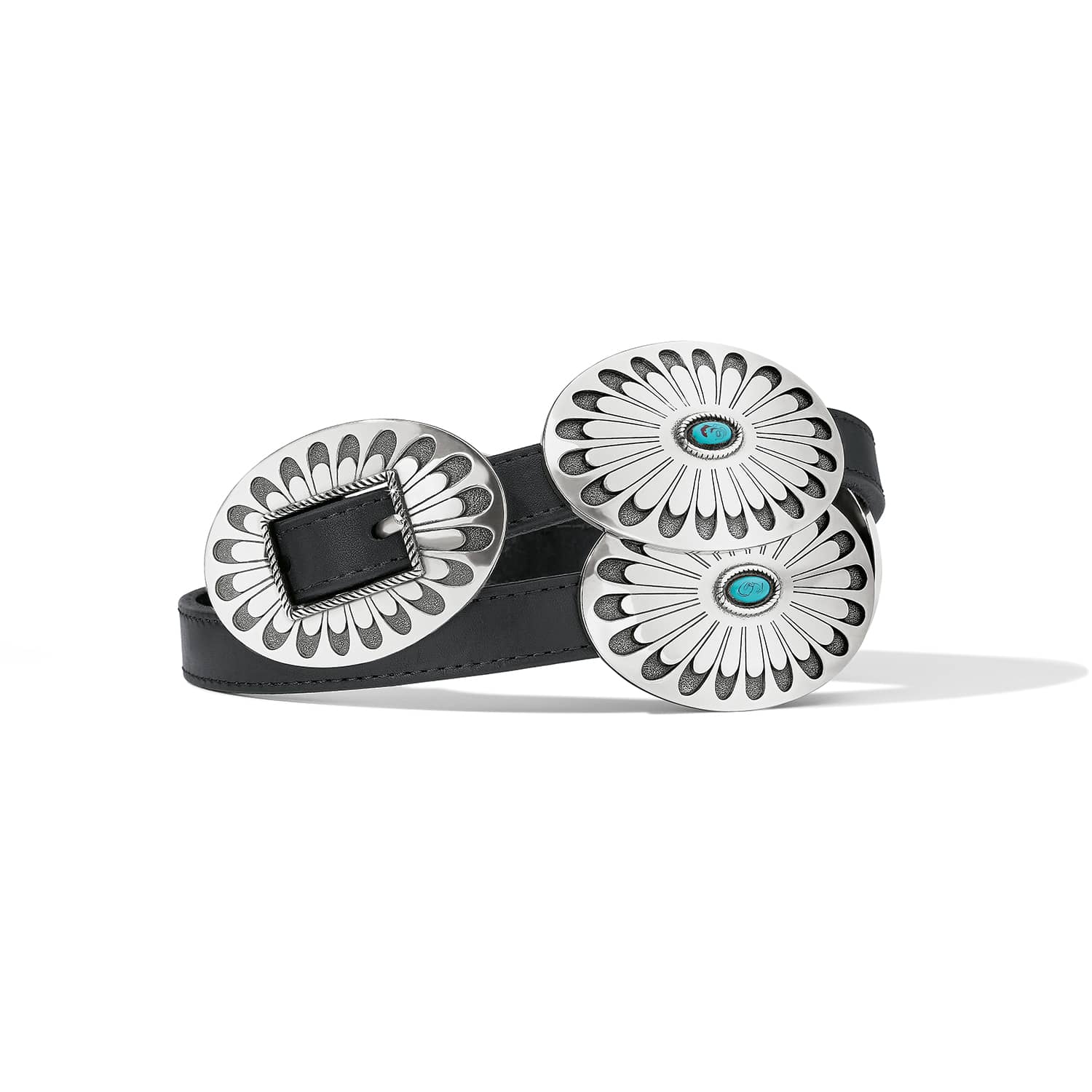NEW BRIGHTON mosaica tile belt in black Marcus Two-Tone Reversible Belt - Brighton main image 2