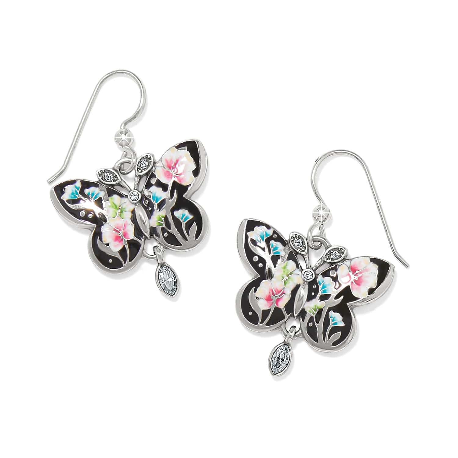 Sterling Silver Child's Pink Enameled Butterfly Earrings Sterling Silver Child's Pink Enameled Butterfly Earrings