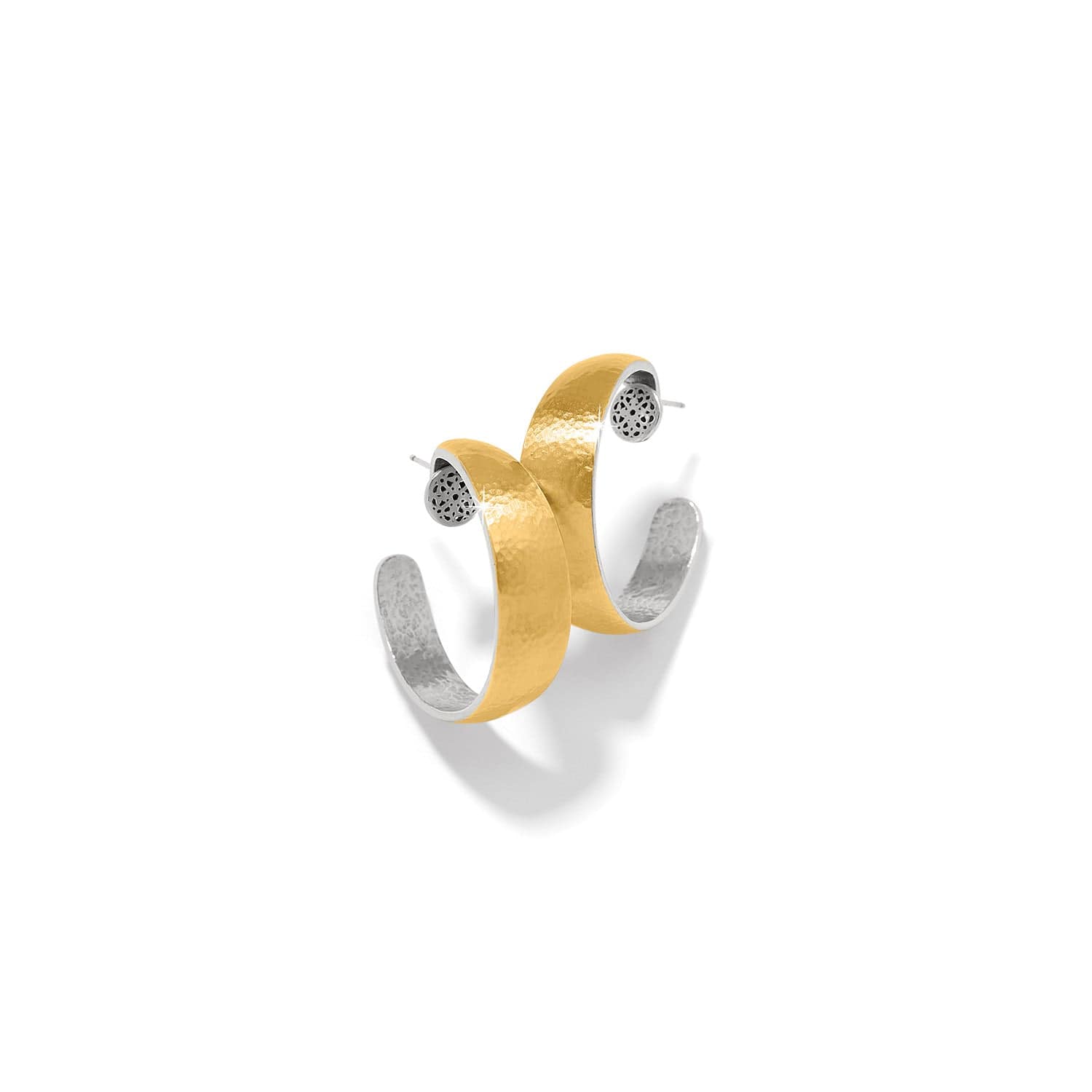 Ferrara Entrata Moon Large Hoop Earrings, Gold/Silver