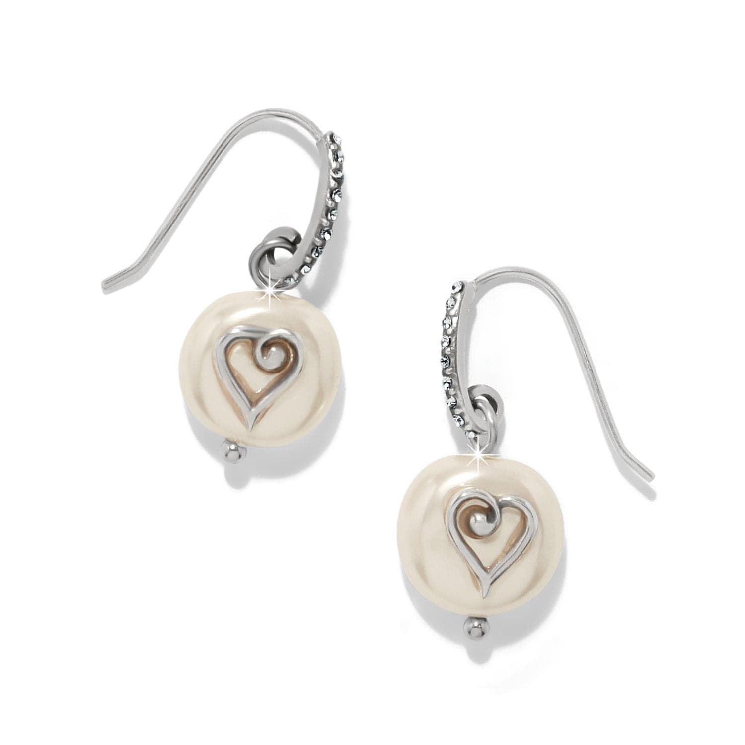 One Heart Pearl French Wire Earrings - Brighton