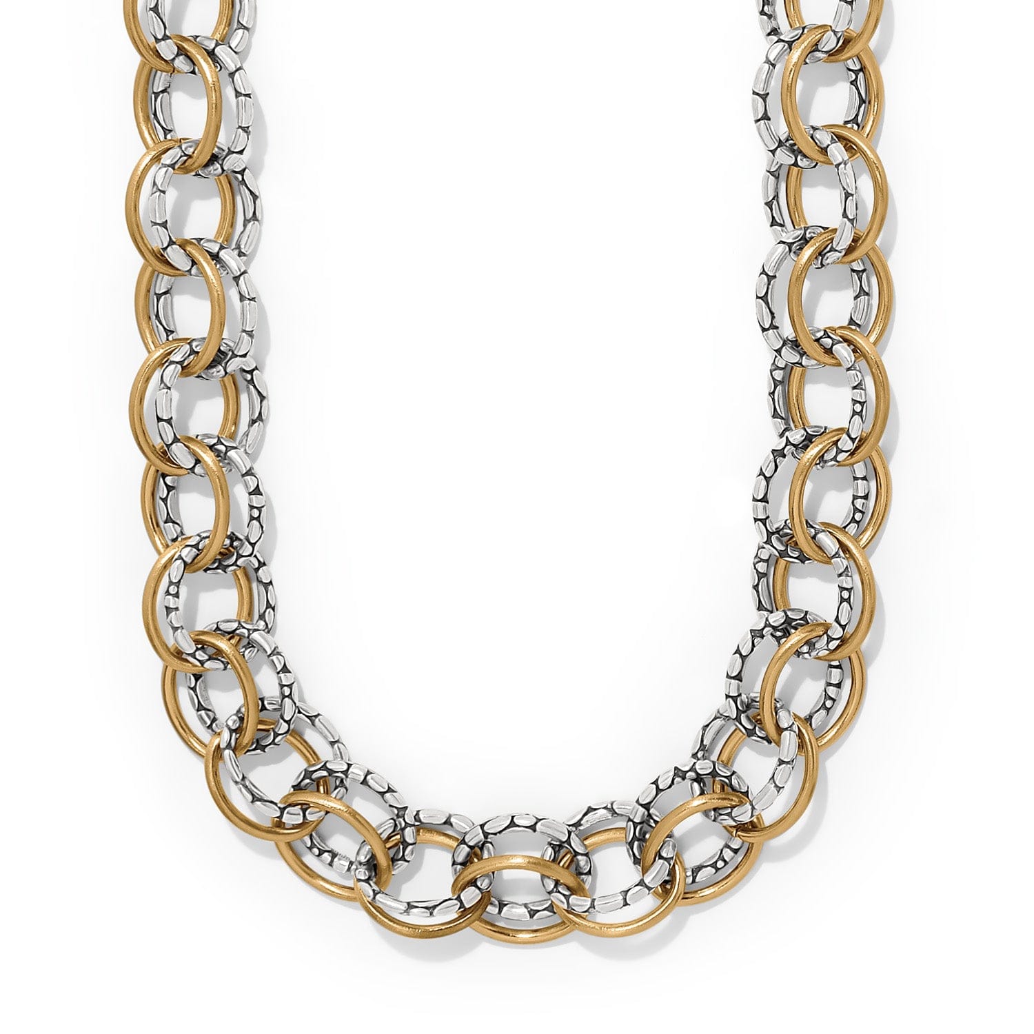 Pebble Link Two Tone Necklace - Brighton
