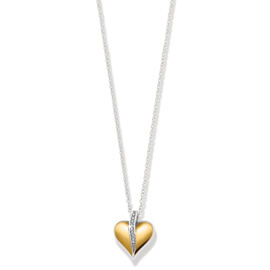 2 Tone Puffed Heart Necklace main image 1