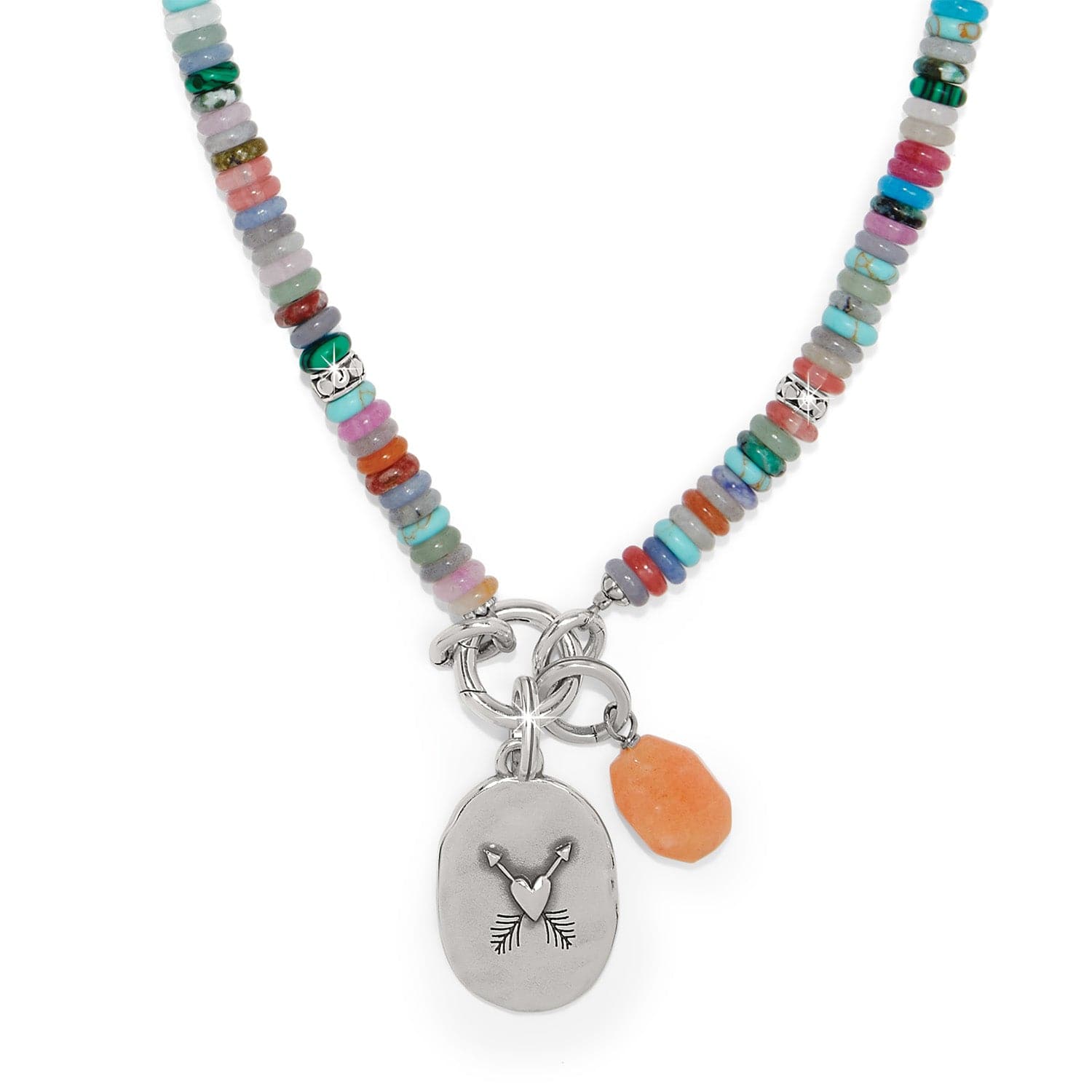gemstone trinket necklace - silver gemstone trinket necklace - silver