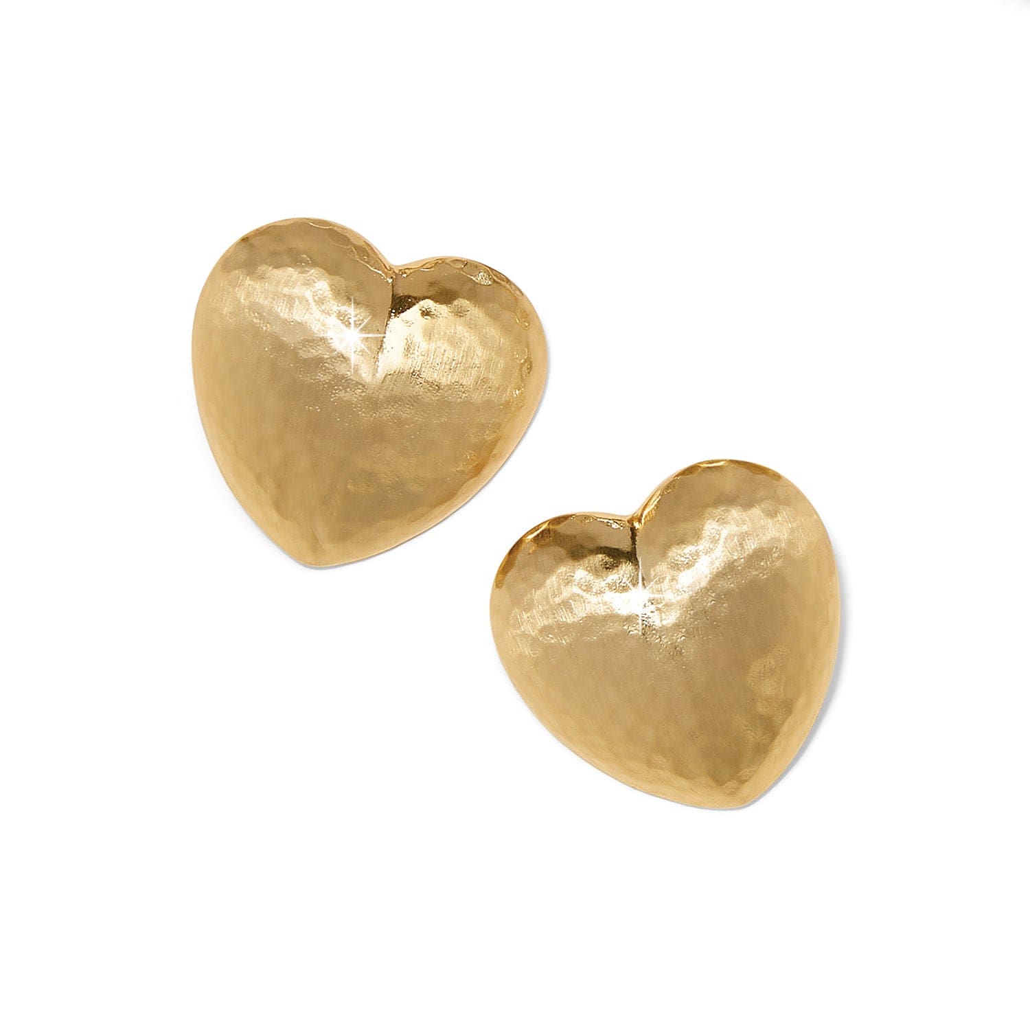 Gold Meridian Petite Heart Wave Post Earrings - Brighton