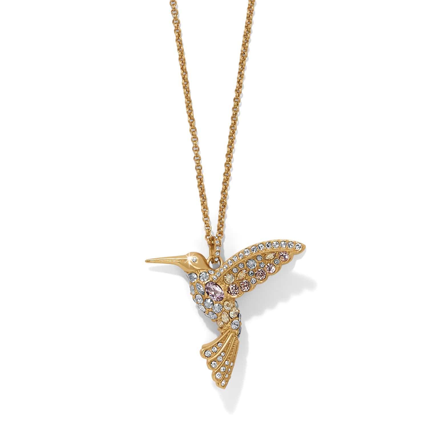 Trust Your Journey Golden Hummingbird Necklace - Brighton