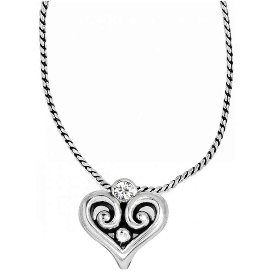 Alcazar Heart Badge Clip Necklace silver 1