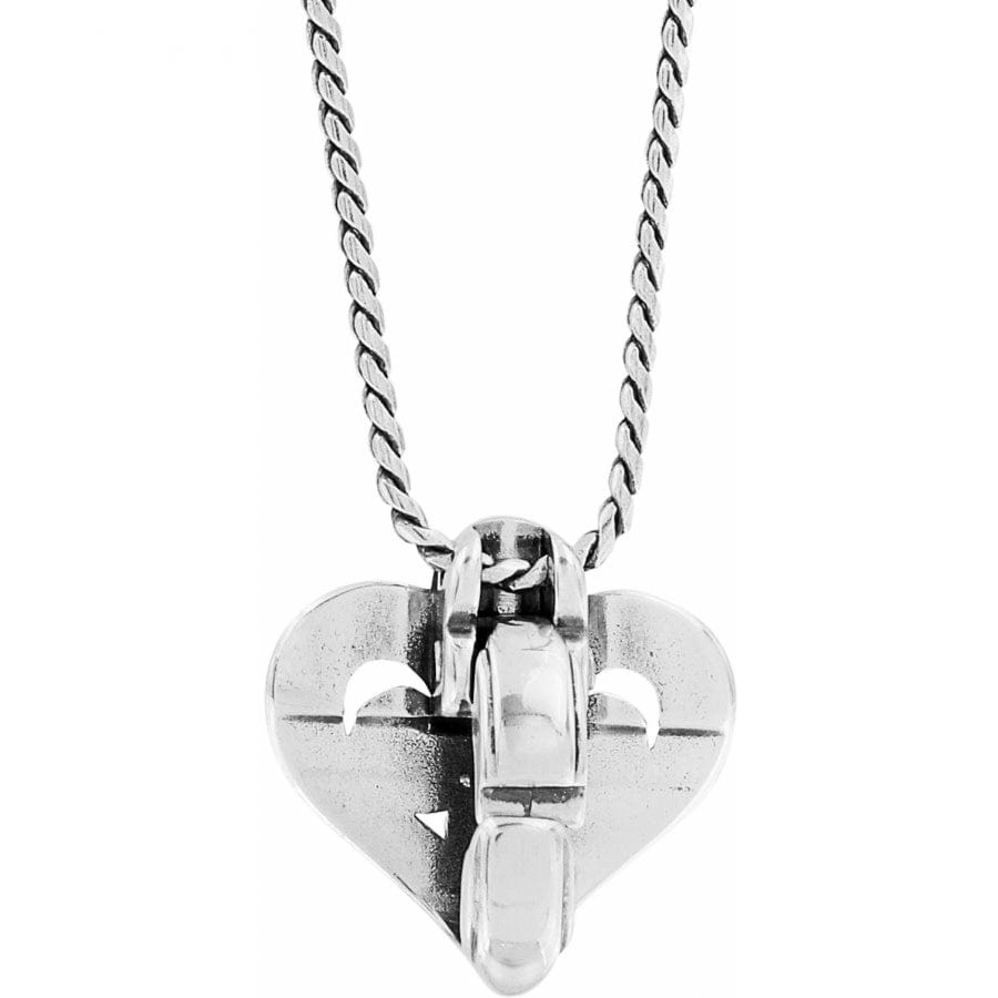 Alcazar Heart Badge Clip Necklace silver 2