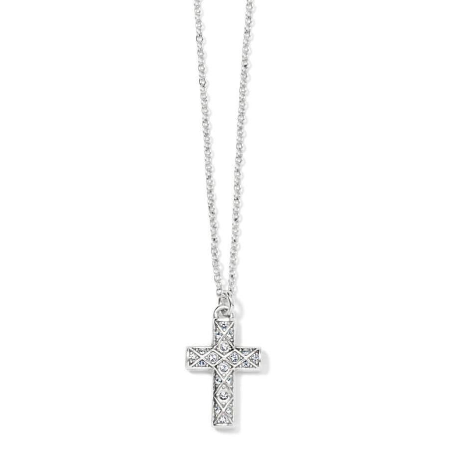 Diamond Cross Necklace silver 1