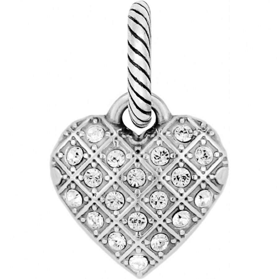 Diamond Heart Charm silver 1