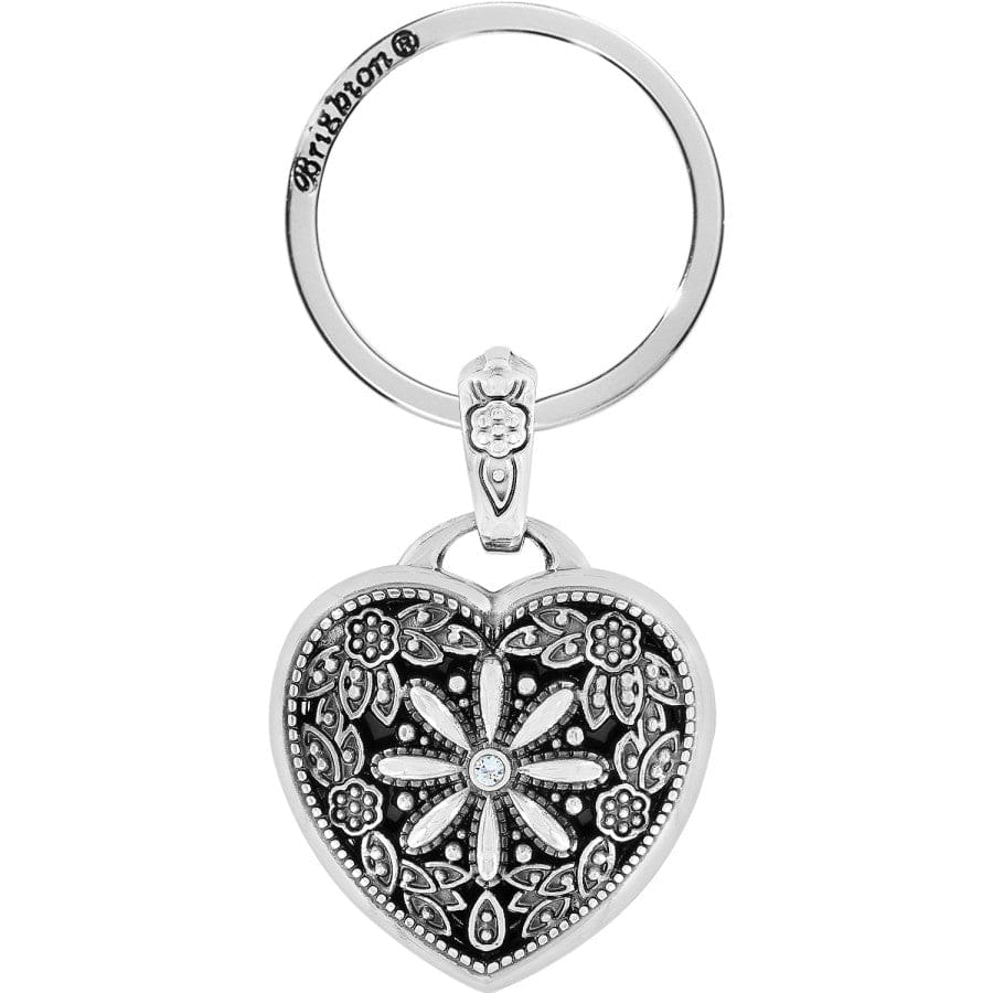 Floral Heart Key Fob silver 1