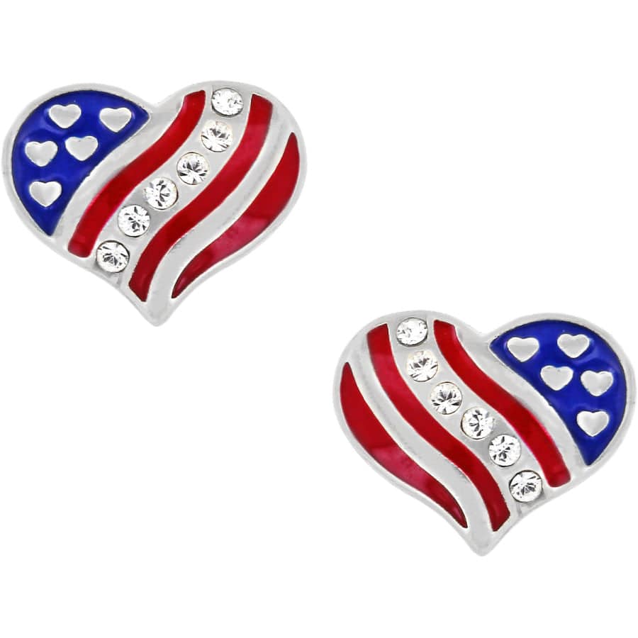 Hearts and Stripes Mini Post Earrings silver 1