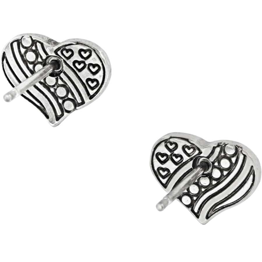 Hearts and Stripes Mini Post Earrings silver 2