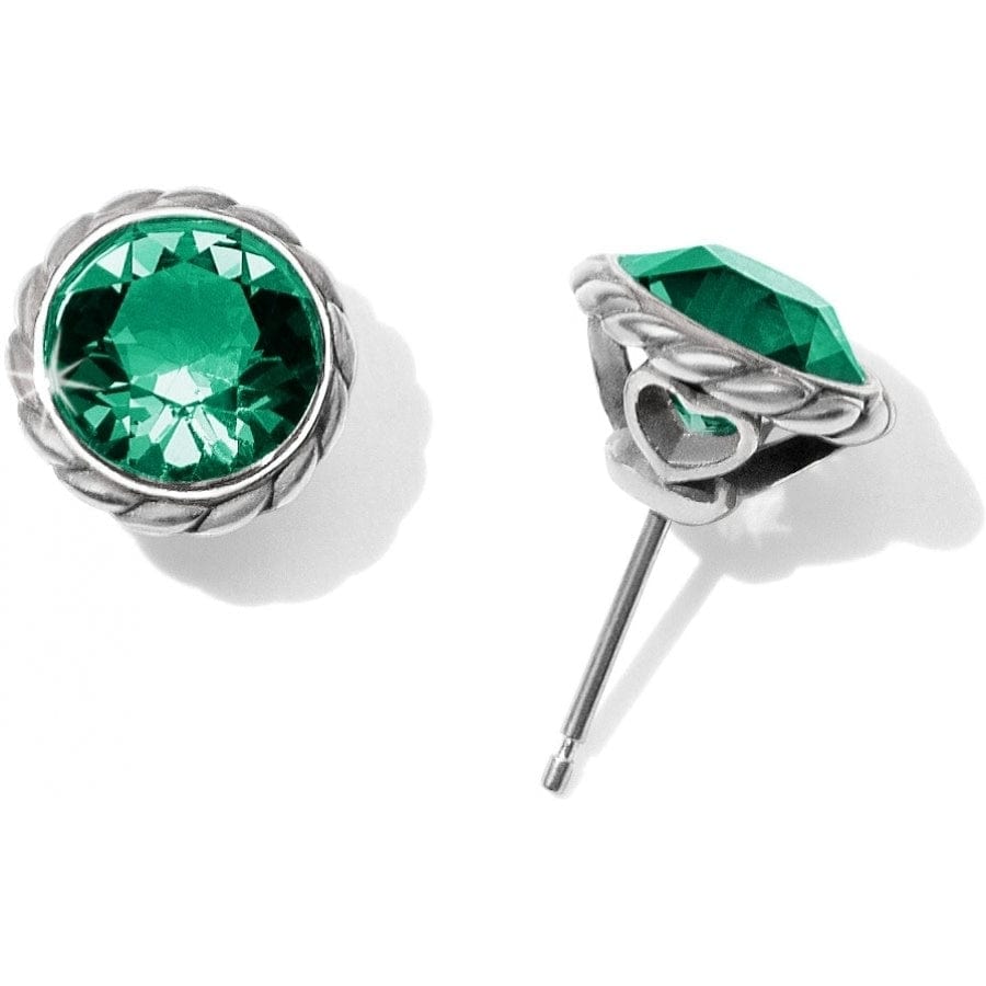Iris Stud Earrings silver-emerald 20