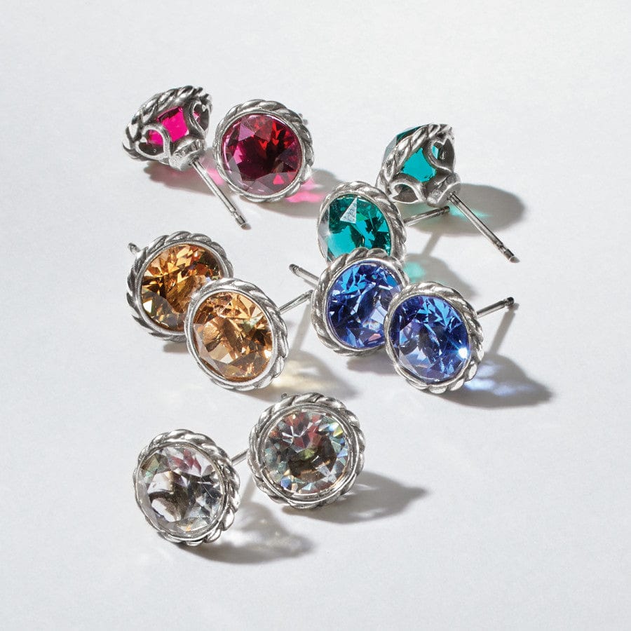 Iris Stud Earrings silver-ruby 3