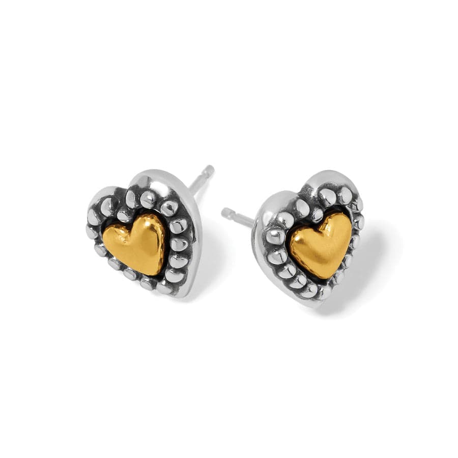 Marci Heart Post Earrings silver-brushed-gold 2