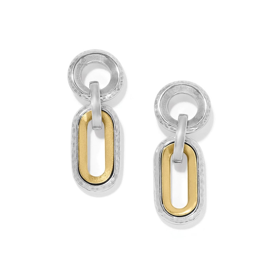 Medici Two Tone Link Post Drop Earrings silver-gold 1