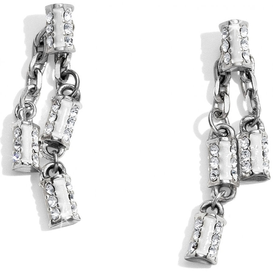 Duet 2 Part Earrings silver-white 1
