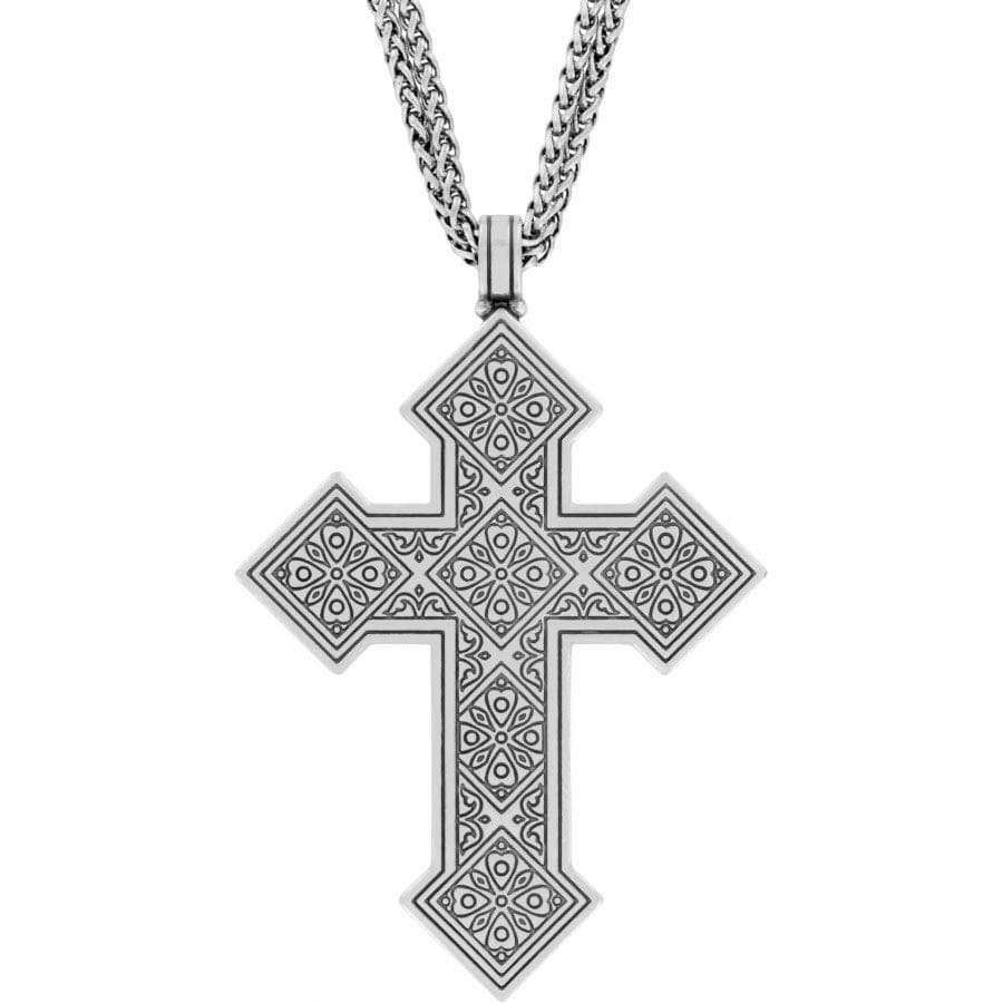 Mumtaz Cross Convertible Long Necklace silver 2
