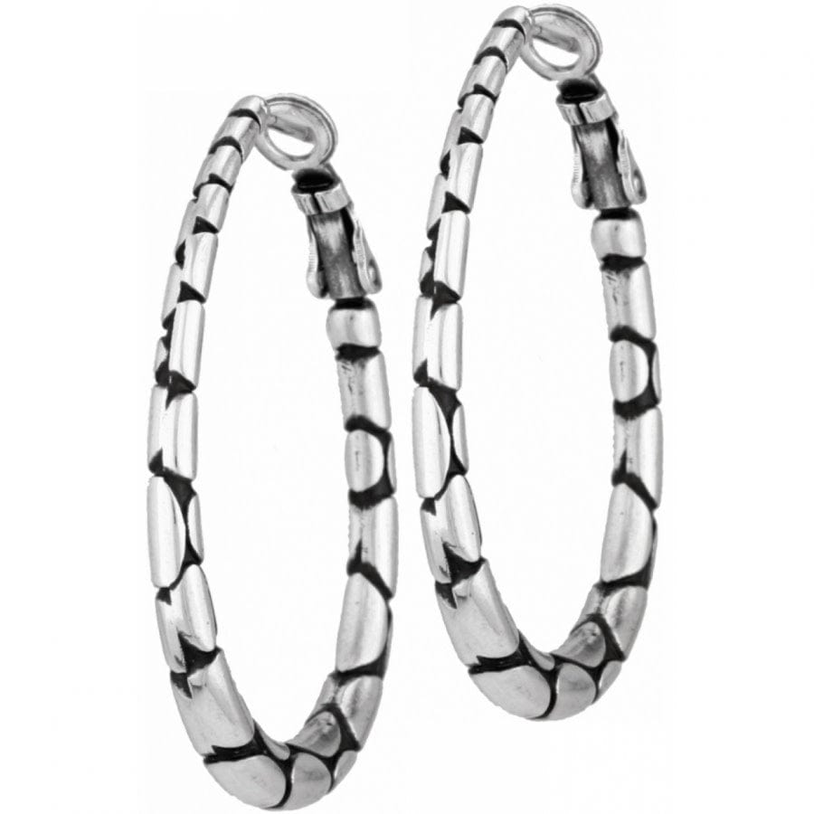 Pebble Oval Hoop Earrings silver 3