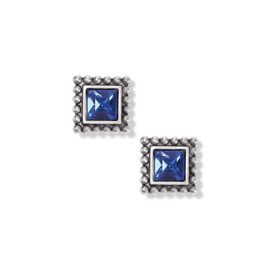 Sparkle Square Mini Post Earrings silver-blue 2