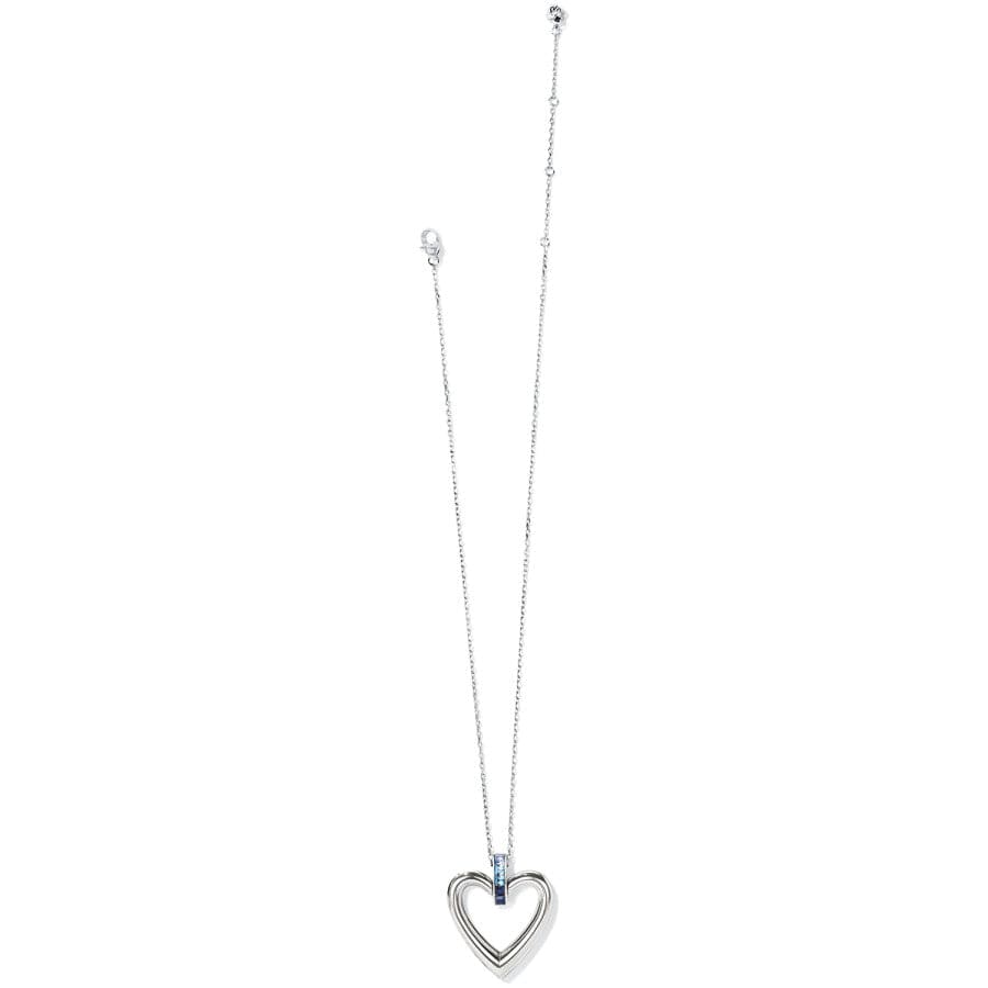 Spectrum Open Heart Necklace silver-blue 5