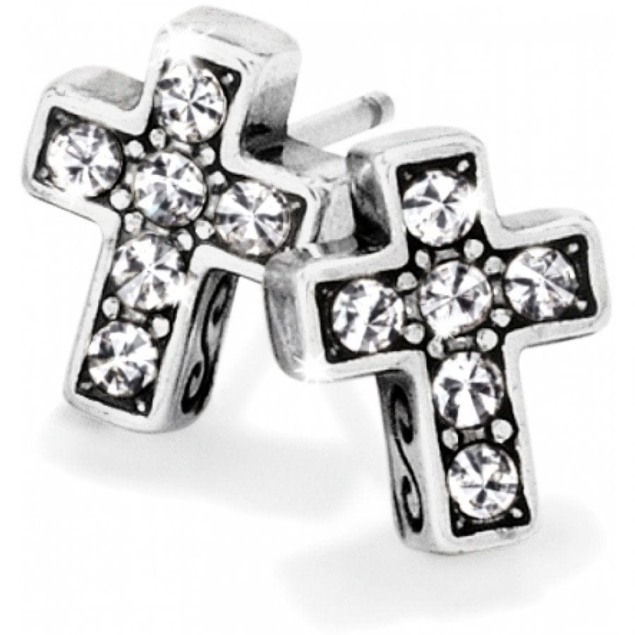 Starry Night Cross Mini Post Earrings silver 1