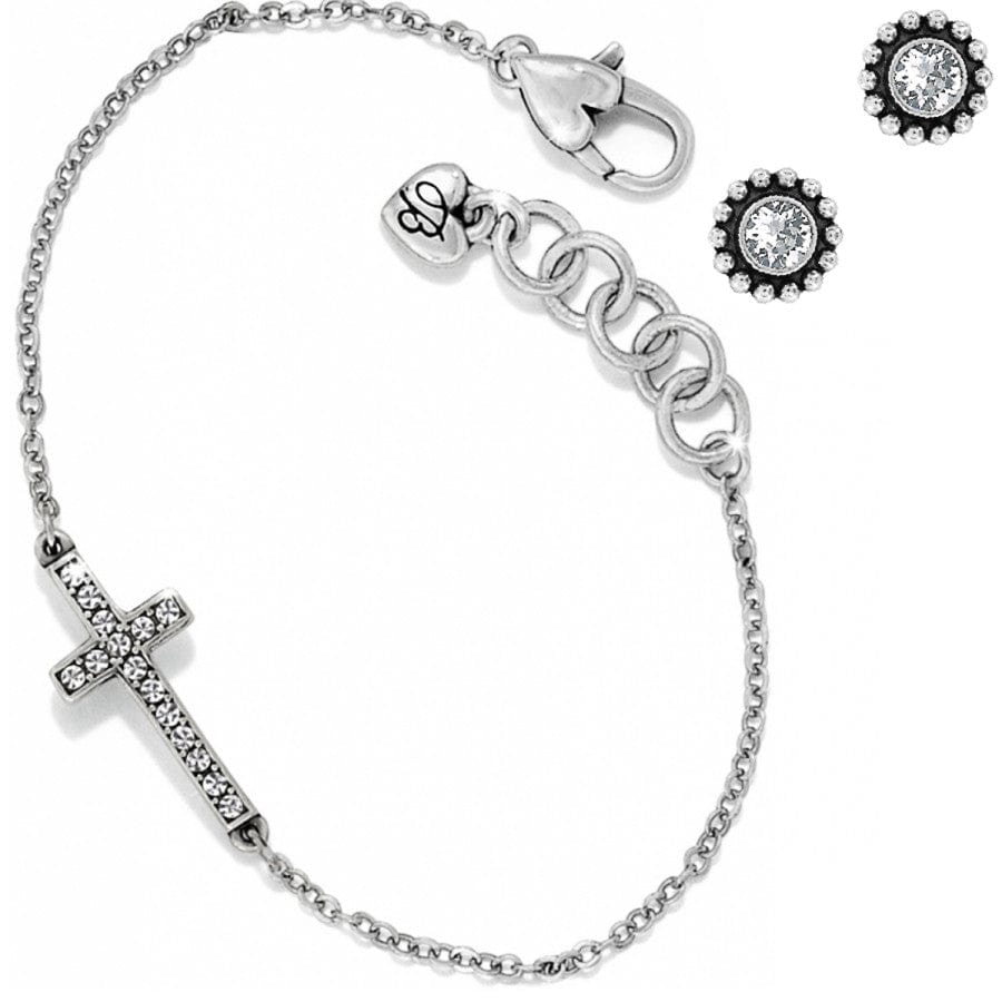 Starry Night Cross Twinkle Bracelet Gift Set silver 1