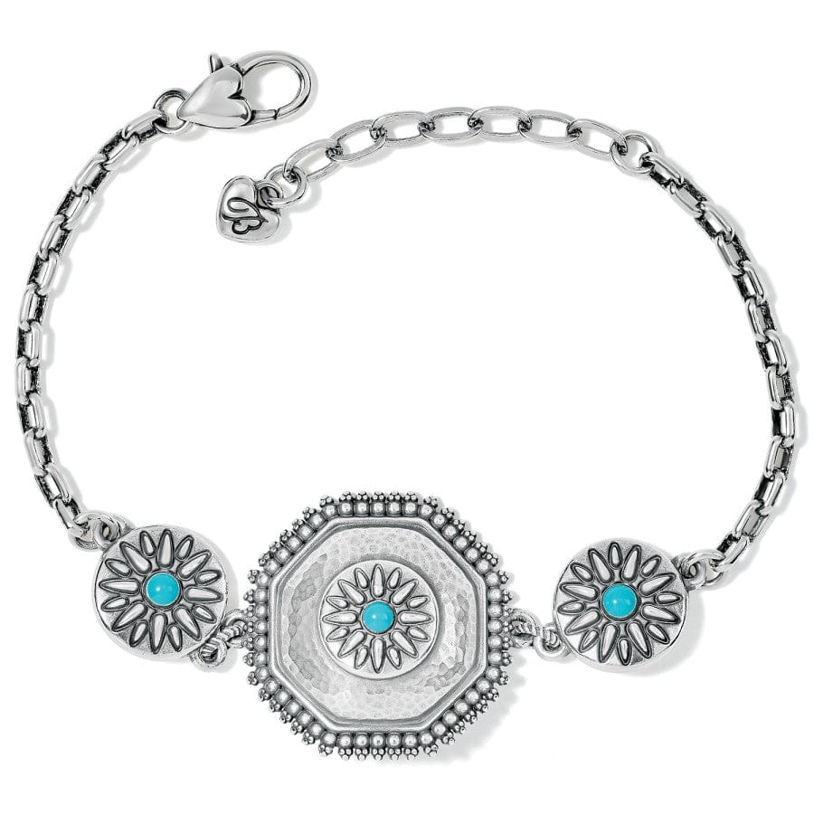 Discover Pyramid Floral Open Style Silver Bracelet