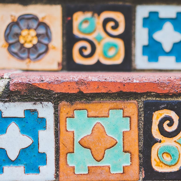 Close up of tiles