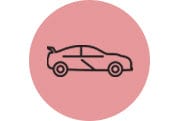 pink icon with a car
