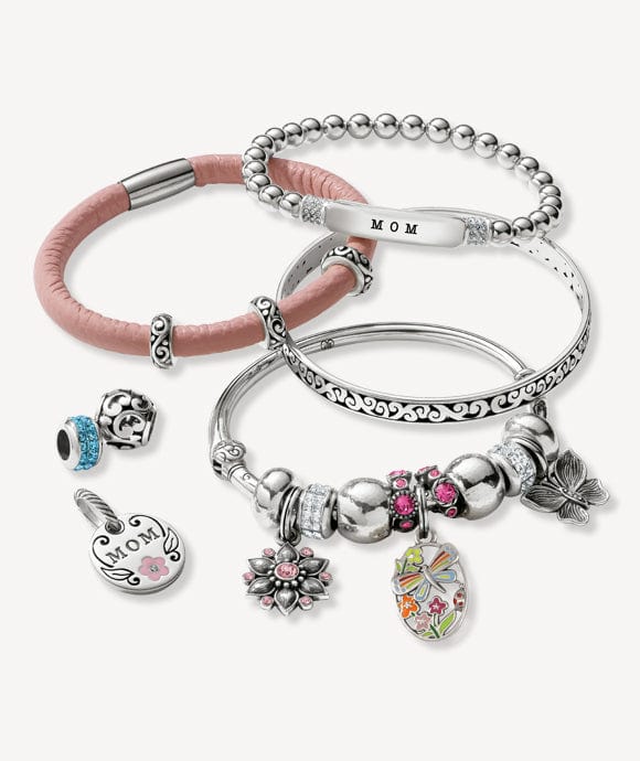 A studio shot of charm bracelets
