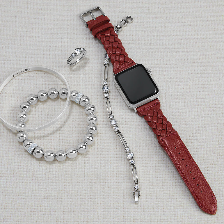 Chili Pepper watch band with silver bracelets