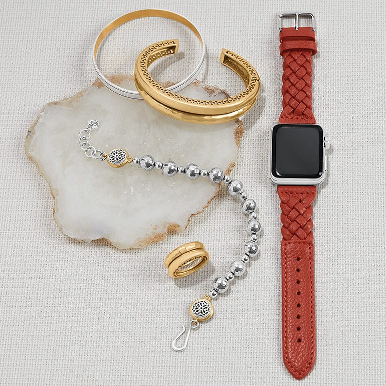 Dark Henna watch band with Ferrara jewelry