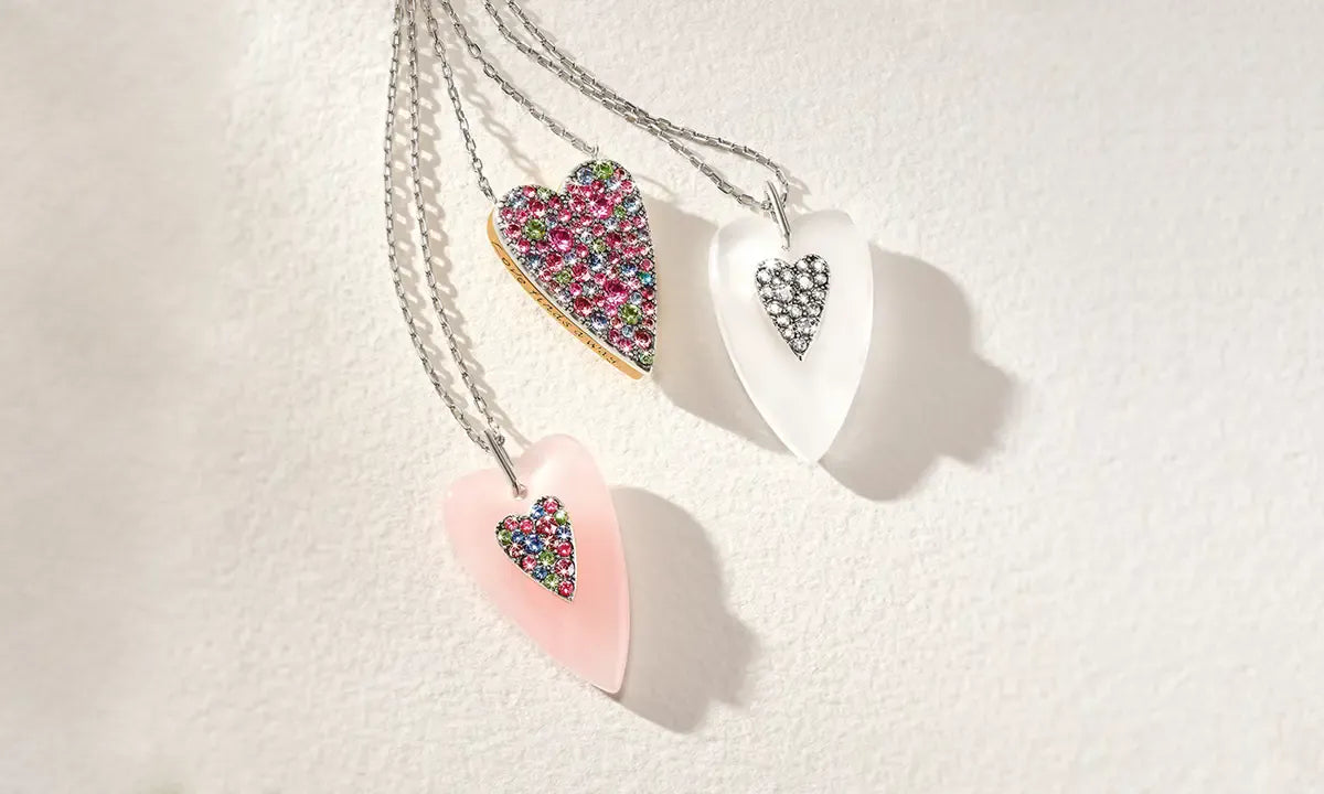 Brighton Heart-shaped pendants on a white background