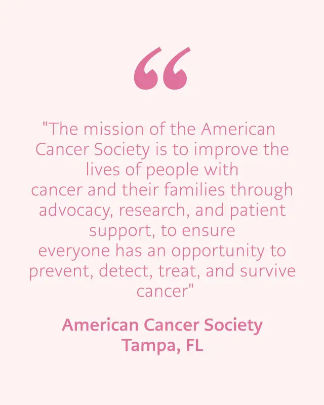 A pink quote graphic on a pale pink background with a large pink quotation mark and text.