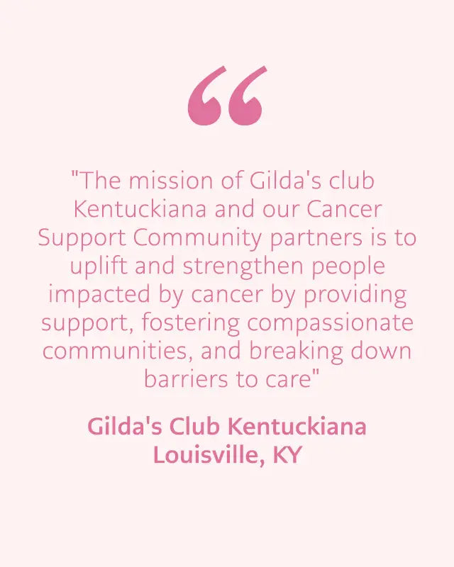 A pink quote graphic on a pale pink background with a large pink quotation mark and text.