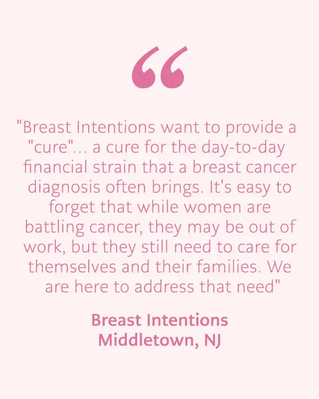 A pink quote graphic on a pale pink background with a large pink quotation mark and text.