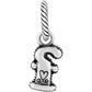 Brighton letter F charm with silver-plated finish, beaded edging, and heart detail on a white background