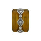 Brighton amber resin bead charm with silver-tone diamond-shaped stations and crystal accents on a white background