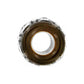 Brighton charm bead shown from the side with brown resin center and silver-tone decorative edges on a white background