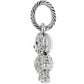 Brighton charm pendant with silver-plated crystal-encrusted figure and rope-textured oval bail on a white background