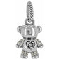 Brighton silver-plated boy charm with crystal accents and heart emblem on shirt on a white background