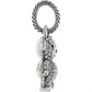 Brighton charm with silver-plated crystal-encrusted figure and twisted rope ring bail on a white background