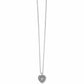 Brighton pendant necklace with silver-plated heart charm and crystal accents on a delicate chain on a white background