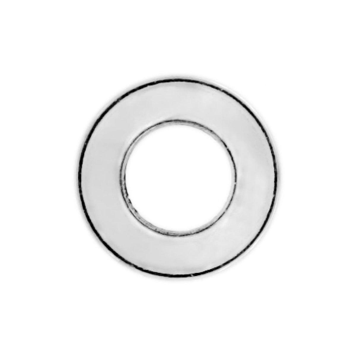 Brighton flat washer-shaped ring component with polished silver-plated finish and open center on a white background