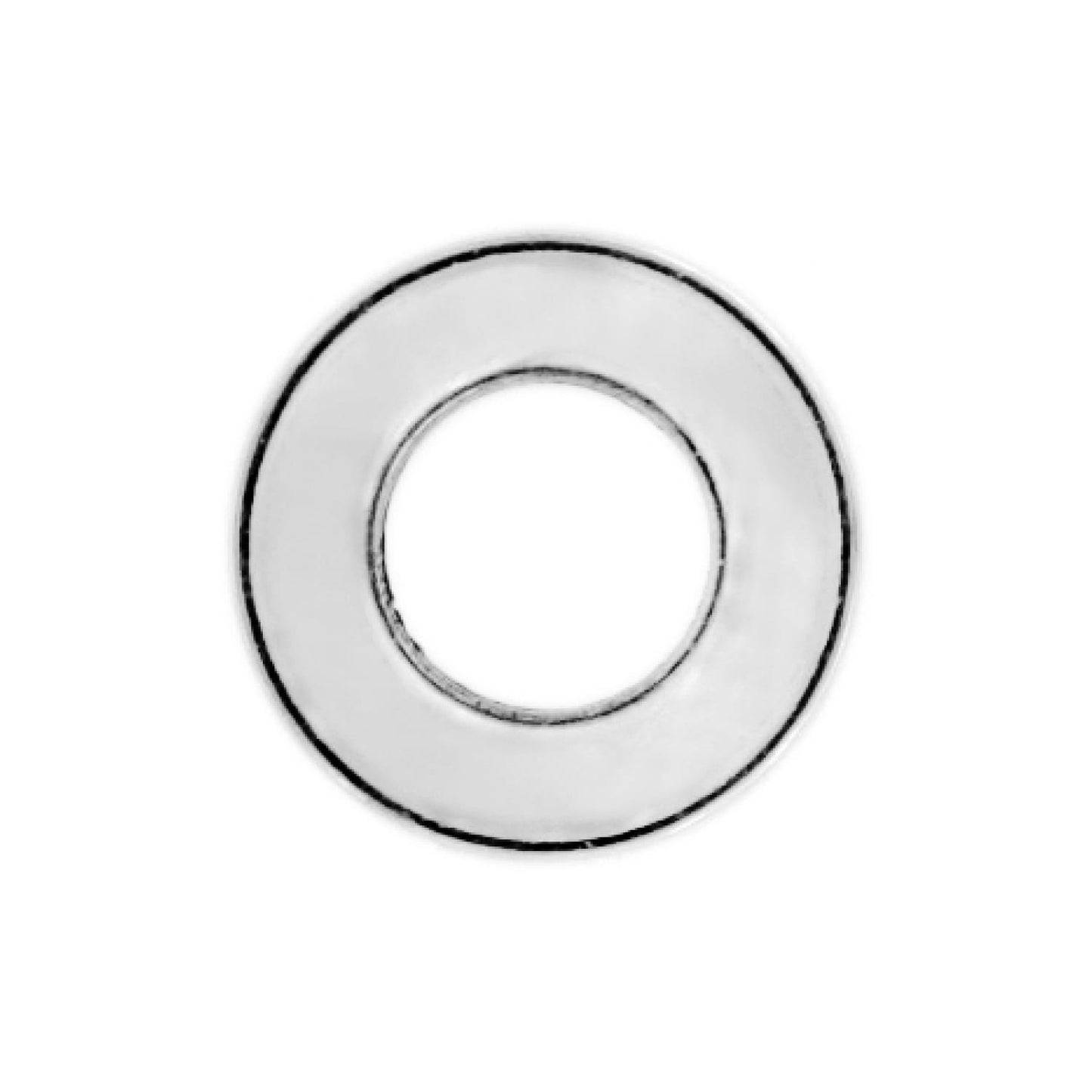Brighton flat washer-shaped ring component with polished silver-plated finish and open center on a white background