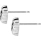 Brighton stud earrings with silver-plated finish and polished rounded design shown from the side on a white background