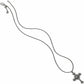 Brighton silver-plated cross pendant necklace with crystal accents and adjustable rope chain on a white background