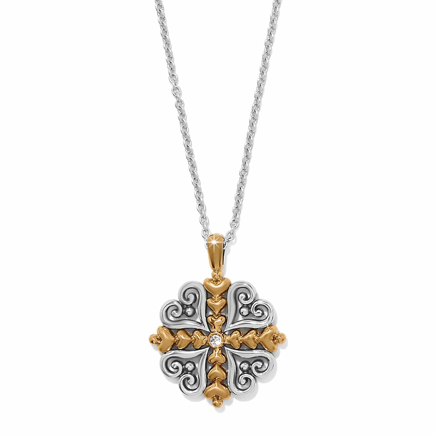 Alcazar Heart Two Tone Necklace - Brighton
