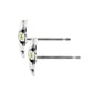 Brighton stud earrings shown from the side with silver-tone posts and enamel floral fronts on a white background